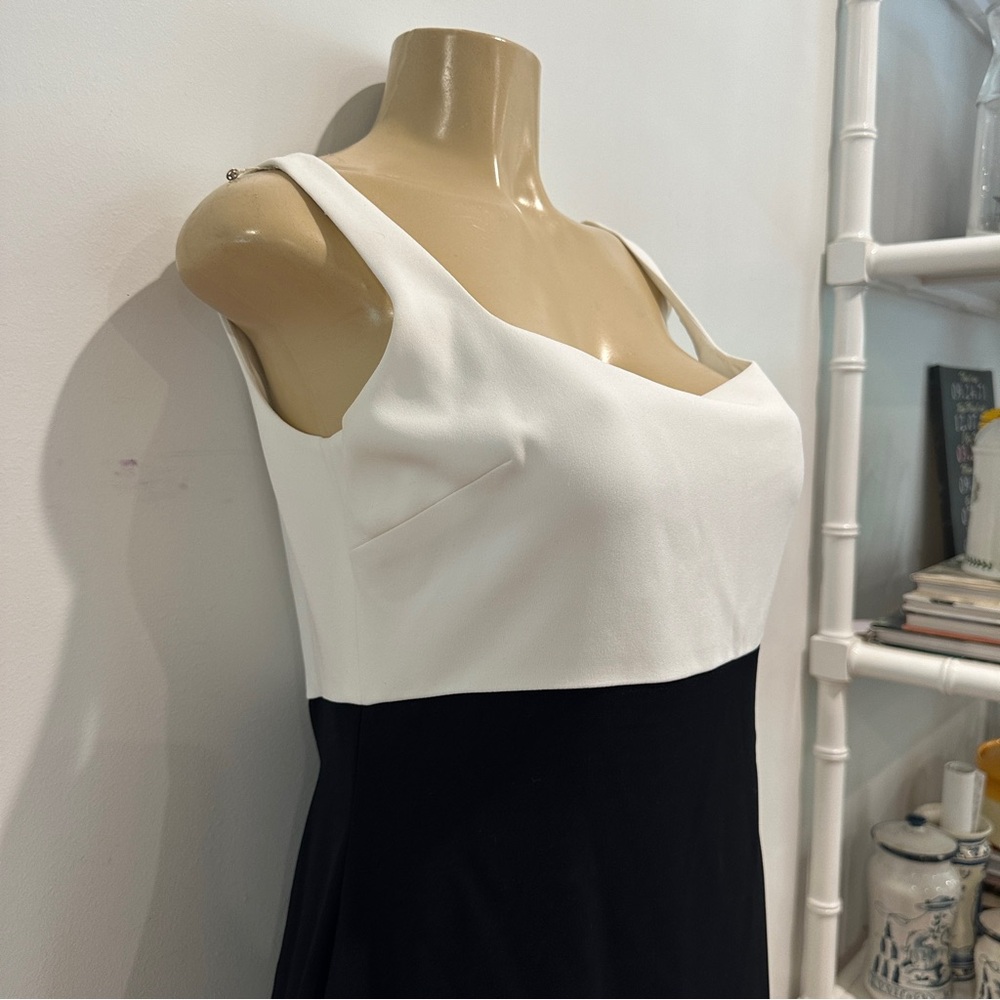 Vintage Badgley Mischka Formal Dress Sz 12 Column Mermaid Color Block - Picture 4 of 8